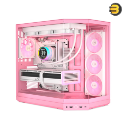 HYTE Y50 RGB Strawberry Milk / Soft Pink Dual Chamber ATX PC Case – Panoramic Glass & Rear-Connect HYTE Y50 RGB Strawberry Milk / Soft Pink Dual Chamber ATX PC Case – Panoramic Glass & Rear-Connect