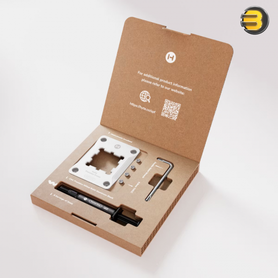 HYTE Solid Processor Frame Snow White – Mount for AMD AM5 Socket, Includes 2 g Thermal Goop HYTE Solid Processor Frame Snow White – Mount for AMD AM5 Socket, Includes 2 g Thermal Goop