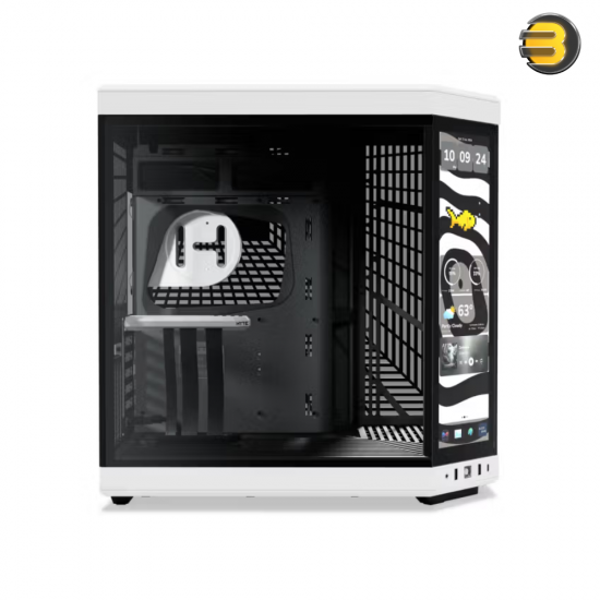 HYTE Y70 Touch Infinite ATX Dual-Chamber Panda Case, 14.9 Inch Integrated 2.5K IPS Multi-Touch LCD — Panoramic Tempered Glass, 4-Slot Vertical GPU Mount, Up to 10 Fans, PCIe 4.0 Riser Included, Advanced Cable Management, Massive Cooling Support