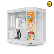 HYTE Y70 Touch Infinite ATX Dual-Chamber Snow White Case, 14.9 Inch Integrated 2.5K IPS Multi-Touch LCD — Panoramic Tempered Glass, 4-Slot Vertical GPU Mount, Up to 10 Fans, PCIe 4.0 Riser Included, Advanced Cable Management, Massive Cooling Support