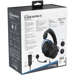  HyperX Cloud Alpha S - PC Gaming Headset, 7.1 Surround Sound,  Adjustable Bass, Dual Chamber Drivers, Chat Mixer, Breathable Leatherette,  Memory Foam, and Noise Cancelling Microphone - Blue : Everything Else