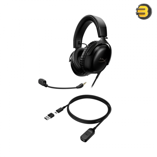 HyperX Cloud III — Wired Gaming Headset, PC, PS5, Xbox Series X|S, Angled 53mm Drivers, DTS, Memory Foam, Durable Frame, Ultra-Clear 10mm Mic, USB-C, USB-A, 3.5mm – Black HyperX Cloud III — Wired Gaming Headset, PC, PS5, Xbox Series X|S, Angled 53mm Drivers, DTS, Memory Foam, Durable Frame, Ultra-Clear 10mm Mic, USB-C, USB-A, 3.5mm – Black
