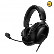 HyperX Cloud III — Wired Gaming Headset, PC, PS5, Xbox Series X|S, Angled 53mm Drivers, DTS, Memory Foam, Durable Frame, Ultra-Clear 10mm Mic, USB-C, USB-A, 3.5mm – Black