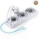 Jonsbo TG-360 White 360mm ARGB AIO Liquid CPU Cooler — Aluminum Radiator (397x120x27mm), 3x 120mm Hydraulic Bearing PWM Fans (900-1800 RPM, 29.2-66.2 CFM), 2400 RPM Pump, Low Noise <30 dB(A), Compatible with Intel LGA1700/1200/115X & AMD AM4/AM5 Jonsbo TG-360 White 360mm ARGB AIO Liquid CPU Cooler — Aluminum Radiator (397x120x27mm), 3x 120mm Hydraulic Bearing PWM Fans (900-1800 RPM, 29.2-66.2 CFM), 2400 RPM Pump, Low Noise <30 dB(A), Compatible with Intel LGA1700/1200/115X & AMD AM4/AM5