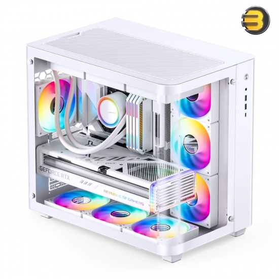 JONSBO TK-3 White ATX Mid Tower Case, 0.7mm Steel — Curved 4mm Tempered Glass, Supports ITX/M-ATX/ATX, Dual 360mm Radiators, Up to 10x 120mm Fans, USB 3.2 Gen2 Type-C, 7 Expansion Slots, 165mm CPU Cooler, 420mm GPU JONSBO TK-3 White ATX Mid Tower Case, 0.7mm Steel — Curved 4mm Tempered Glass, Supports ITX/M-ATX/ATX, Dual 360mm Radiators, Up to 10x 120mm Fans, USB 3.2 Gen2 Type-C, 7 Expansion Slots, 165mm CPU Cooler, 420mm GPU