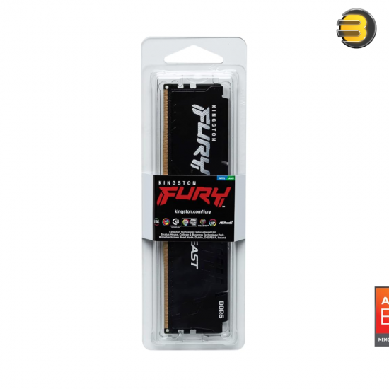 Kingston FURY Beast DDR5-6000 CL36 16GB (1x16GB) Desktop RAM – XMP 3.0, 1.25V, Black Heatsink