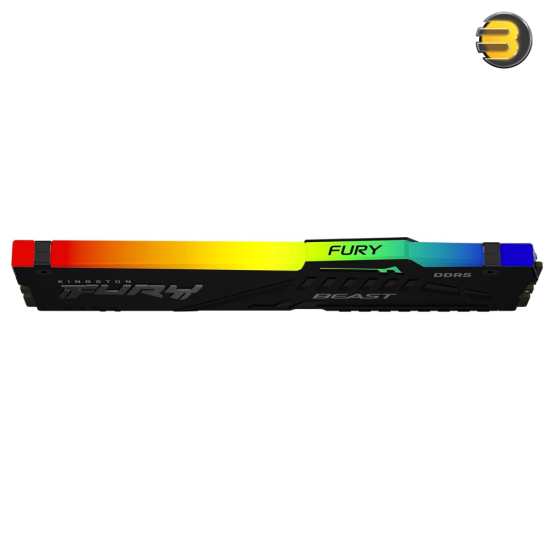 Kingston FURY Beast 32GB DDR5-6000 CL30 288-Pin DIMM — Dual Rank (2Rx8), XMP 3.0, 30-36-36 Timings @1.4V, JEDEC DDR5-4800 CL40 @1.1V, RGB, Black Heatspreader, Intel & AMD Compatible