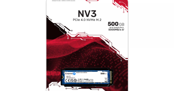 Kingston NV3 500GB M.2 NVMe SSD | PCIe 4.0 x4 | 3500MB/s Read