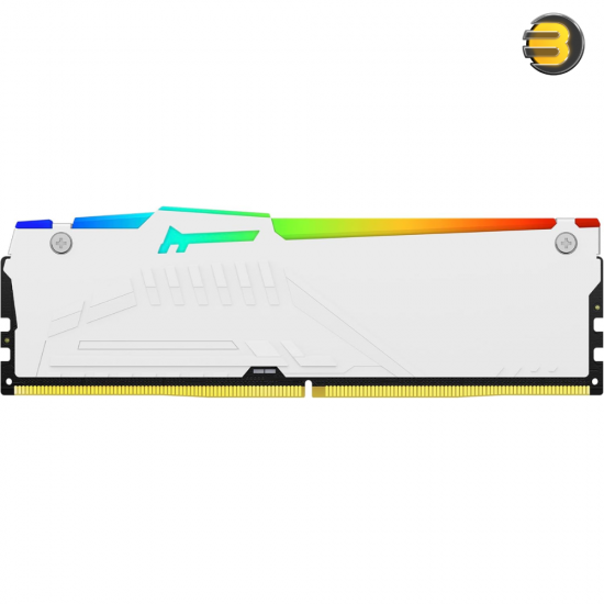 Kingston FURY Beast White RGB 64GB (2x32GB) DDR5 6000MT/s CL36 - Infrared Sync Technology - FURY CTRL Software - AMD EXPO Certified - Overclocking Ready - Plug N Play - KF560C36BWEAK2-64