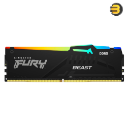 Kingston FURY Beast 16GB DDR5-6000 CL30 288-Pin DIMM — 1Rx8, XMP 3.0, 30-36-36 Timings @1.4V, JEDEC DDR5-4800 CL40 @1.1V, Gold Contacts, Intel Compatible