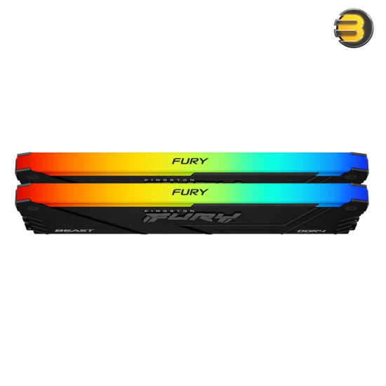 Kingston FURY Beast 64GB (2x32GB) 3600MT/s DDR4 CL18 Desktop Memory Kit — Intel XMP - AMD Ryzen - RGB Infrared Syncing - KF436C18BB2AK2/64