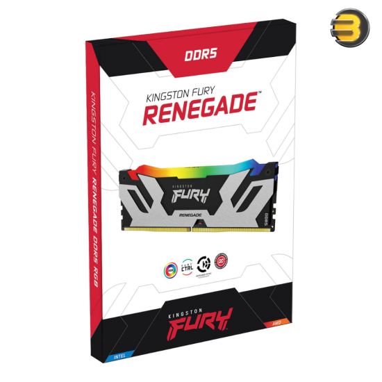 Kingston FURY Renegade RGB DDR5 96 GB (2×48 GB) 6000 MT/s CL32 1.35 V Desktop Gaming Memory Kit – KF560C32RSAK2-96 Kingston FURY Renegade RGB DDR5 96 GB (2×48 GB) 6000 MT/s CL32 1.35 V Desktop Gaming Memory Kit – KF560C32RSAK2-96