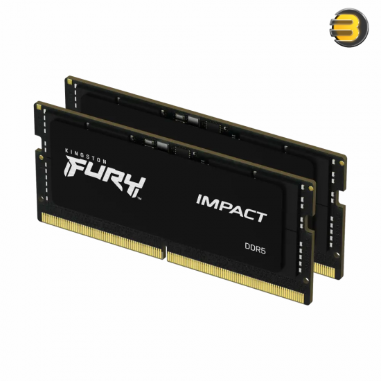 Kingston FURY Impact DDR5 5600MHz 32GB Kit (2×16GB) CL40 SO-DIMM – Plug-N-Play Laptop Memory (KF556S40IBK2-32)