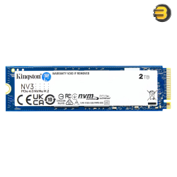 Kingston NV3 2TB PCIe 4.0 x4 NVMe M.2 2280 SSD — Sequential Read up to 6000MB/s, Write up to 5000MB/s, 3D NAND, 640 TBW Endurance, 2 Million Hours MTBF,