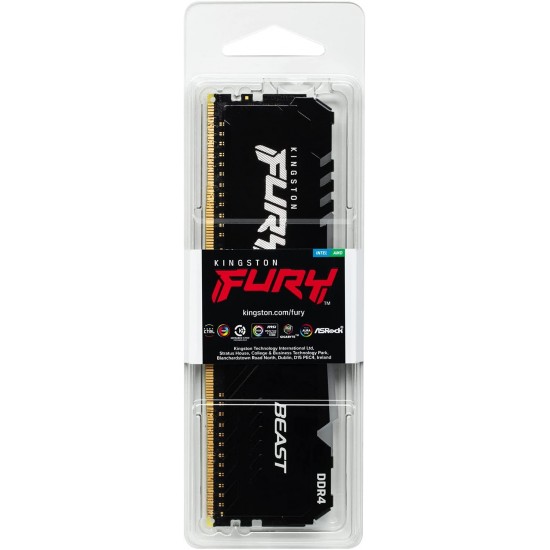 Kingston Fury Beast RGB 16GB 3200MHz DDR4 CL16 Desktop Memory Single Stick KF432C16BB1A/16