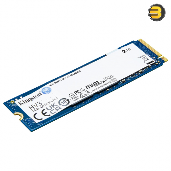 Kingston NV3 2TB PCIe 4.0 x4 NVMe M.2 2280 SSD — Sequential Read up to 6000MB/s, Write up to 5000MB/s, 3D NAND, 640 TBW Endurance, 2 Million Hours MTBF Kingston NV3 2TB PCIe 4.0 x4 NVMe M.2 2280 SSD — Sequential Read up to 6000MB/s, Write up to 5000MB/s, 3D NAND, 640 TBW Endurance, 2 Million Hours MTBF