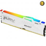 Kingston FURY Beast White RGB 64GB (2x32GB) DDR5 6000MT/s CL36 - Infrared Sync Technology - FURY CTRL Software - AMD EXPO Certified - Overclocking Ready - Plug N Play - KF560C36BWEAK2-64