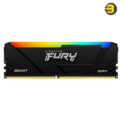 Kingston Fury 16GB Beast 3600MT/s DDR4 CL18 Desktop Memory Single Module - Intel XMP - AMD Ryzen - Plug n Play - RGB Infrared Syncing