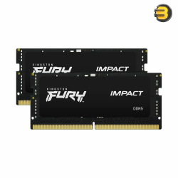 Kingston FURY Impact DDR5 5600MHz 32GB Kit (2×16GB) CL40 SO-DIMM – Plug-N-Play Laptop Memory (KF556S40IBK2-32)
