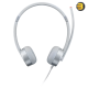 Lenovo 100 Stereo Analog Headset GXD1B60597 Silver — Binaural Over-Ear Design, 3.5mm Audio Jack, 1.2m Cable, 2x30mm Drivers, 20Hz – 20kHz Frequency, 32Ω Impedance, 98±3dB Sensitivity, Includes Microphone, Lightweight 0.11kg, Plug-and-Play for All OS.