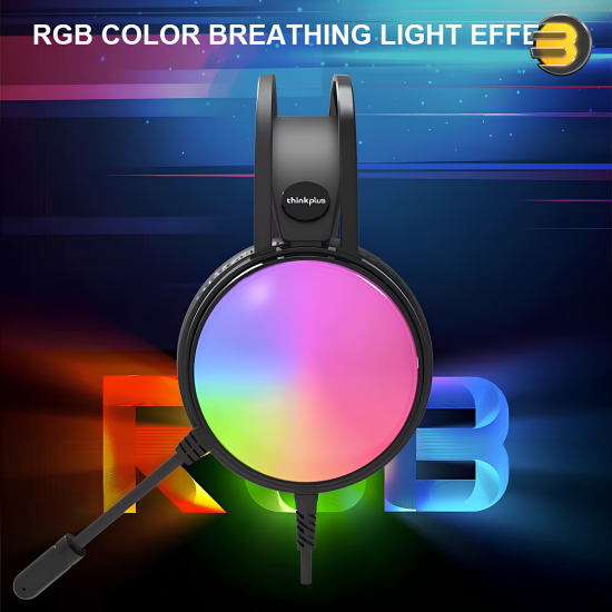 Lenovo Thinkplus G83B USB RGB Wired Gaming Headset Black — 20Ω ±15% Impedance, 20Hz–20kHz Frequency Response, Noise Reduction Microphone (100Hz–10kHz), RGB LED Lighting, USB Connection, Adjustable Headband, Comfortable Ear Cushions, In-Line Controls Lenovo Thinkplus G83B USB RGB Wired Gaming Headset Black — 20Ω ±15% Impedance, 20Hz–20kHz Frequency Response, Noise Reduction Microphone (100Hz–10kHz), RGB LED Lighting, USB Connection, Adjustable Headband, Comfortable Ear Cushions, In-Line Controls