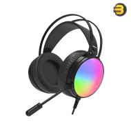 Lenovo Thinkplus G83B USB RGB Wired Gaming Headset Black — 20Ω ±15% Impedance, 20Hz–20kHz Frequency Response, Noise Reduction Microphone (100Hz–10kHz), RGB LED Lighting, USB Connection, Adjustable Headband, Comfortable Ear Cushions, In-Line Controls