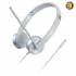 Lenovo 100 Stereo Analog Headset GXD1B60597 Silver — Binaural Over-Ear Design, 3.5mm Audio Jack, 1.2m Cable, 2x30mm Drivers, 20Hz – 20kHz Frequency, 32Ω Impedance, 98±3dB Sensitivity, Includes Microphone, Lightweight 0.11kg, Plug-and-Play for All OS.