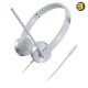 Lenovo 100 Stereo Analog Headset GXD1B60597 Silver — Binaural Over-Ear Design, 3.5mm Audio Jack, 1.2m Cable, 2x30mm Drivers, 20Hz – 20kHz Frequency, 32Ω Impedance, 98±3dB Sensitivity, Includes Microphone, Lightweight 0.11kg, Plug-and-Play for All OS.