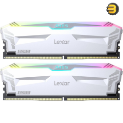 Lexar ARES RGB 32GB (2x16GB) DDR5 RAM 6000MT/s CL34 Desktop Memory - AMD Expo and Intel XMP 3.0 (White) LD5EU016G-R6400GDWA