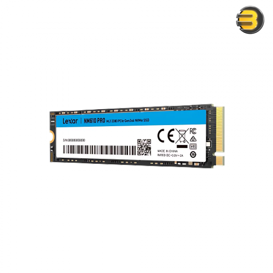 Lexar NM610PRO M.2 2280 PCIe Gen3x4 NVMe SSD – Up to 3300MB/s Read, 1TB Capacity, Compact Design, Shock-Resistant, and Rigorously Tested for High-Speed Performance and Reliability Lexar NM610PRO M.2 2280 PCIe Gen3x4 NVMe SSD – Up to 3300MB/s Read, 1TB Capacity, Compact Design, Shock-Resistant, and Rigorously Tested for High-Speed Performance and Reliability