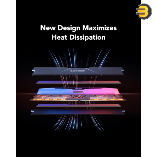 Lexar ARES Gen2 RGB DDR5 32GB 6000MHz CL28 Kit Lexar ARES Gen2 RGB DDR5 32GB 2x16GB 6000MHz CL28 desktop memory kit with matte RGB lighting, 1.88mm aluminum heat spreader