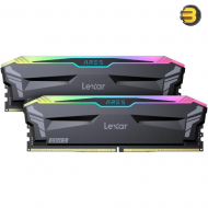 Lexar ARES RGB 32GB (2x16GB) DDR5 RAM 6000MT/s CL34 Desktop Memory - AMD Expo and Intel XMP 3.0 (Gray) LD5FU016G-R6000GDGA