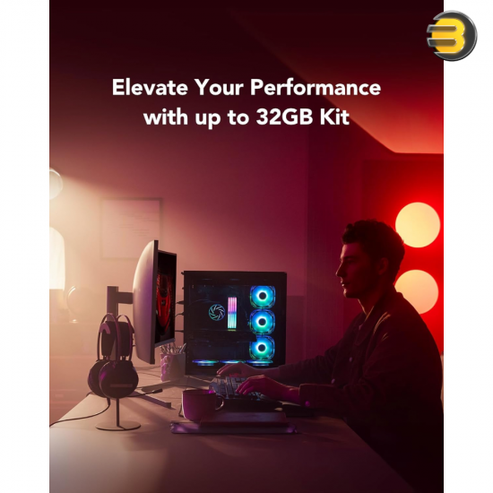 Lexar ARES Gen2 RGB DDR5 32GB 6000MHz CL28 Kit Lexar ARES Gen2 RGB DDR5 32GB 2x16GB 6000MHz CL28 desktop memory kit with matte RGB lighting, 1.88mm aluminum heat spreader
