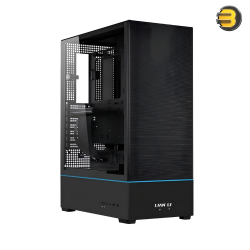 Lian-Li SUP01 Small Tower ATX Case Black — Stand Up Platform Design, Front GPU Mount, Pre Installed 3 X 120mm PWM & PCIe 4.0 Riser Cables, 3 Side Mesh Panels, Dual ARGB Strip Lights