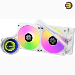 Lian Li Galahad II Trinity 240 White AIO Liquid CPU Cooler — 240mm Aluminum Radiator, 3200 RPM Pump, 2x 120mm ARGB PWM Fans (300-2450 RPM), 3.26 mmH2O Static Pressure, 79.9 CFM, Fluid Dynamic Bearing, Intel LGA 1700/1200/115x & AMD AM5/AM4