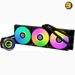Lian Li Galahad II Trinity 360 Black AIO Liquid CPU Cooler — 360mm Aluminum Radiator (397.5x119.2x27mm), 3200 RPM Pump, 3x 120mm ARGB PWM Fans (2450 RPM, 89.1 CFM, 3.26 mmH2O), Fluid Dynamic Bearing, Intel & AMD Socket Compatible