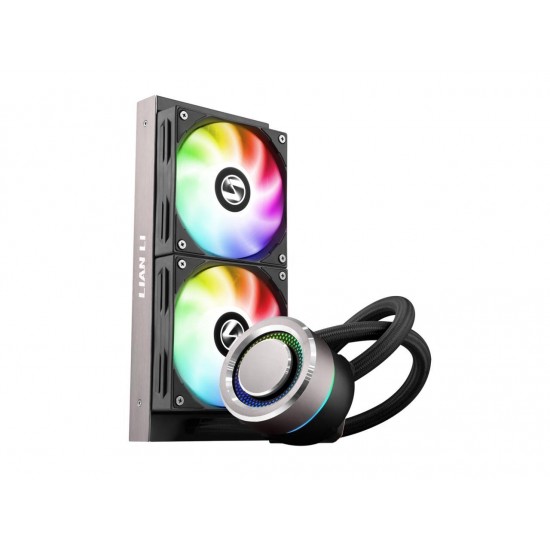 LIAN LI GALAHAD AIO240 RGB BLACK, Dual 120mm Addressable RGB Fans AIO CPU Liquid Cooler