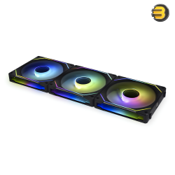 Lian Li UNI FAN SL-INFINITY 120mm RGB Triple Pack Black with Controller — Fluid Dynamic Bearing, 0-2100 RPM, 61.3 CFM Airflow, 2.66 mmH2O Air Pressure, Daisy-Chain Design, L-Connect 3 Software, 2-Year Warranty