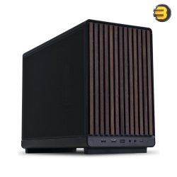 Lian Li A3-mATX Micro Tower Case Black (Wood Edition) — 26.3L, Steel Mesh Design, 415mm GPU, 360mm Radiator, 10x120mm Fans, Flexible PSU Mount (SFX/SFX-L/ATX), DAN Cases Collaboration
