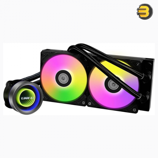 Lian Li Galahad II Trinity 240 Black AIO Liquid CPU Cooler — 240mm Aluminum Radiator, 3200 RPM Pump, 2x 120mm ARGB PWM Fans (300-2450 RPM), 3.26 mmH2O Static Pressure, 79.9 CFM, Fluid Dynamic Bearing, Intel LGA 1700/1200/115x & AMD AM5/AM4 Lian Li Galahad II Trinity 240 Black AIO Liquid CPU Cooler — 240mm Aluminum Radiator, 3200 RPM Pump, 2x 120mm ARGB PWM Fans (300-2450 RPM), 3.26 mmH2O Static Pressure, 79.9 CFM, Fluid Dynamic Bearing, Intel LGA 1700/1200/115x & AMD AM5/AM4