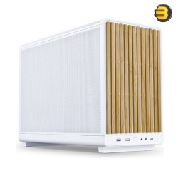 Lian Li A3-mATX Micro Tower Case White (Wood Edition) — 26.3L, Steel Mesh Design, 415mm GPU, 360mm Radiator, 10x120mm Fans, Flexible PSU Mount (SFX/SFX-L/ATX), DAN Cases Collaboration