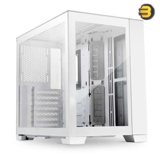 Lian Li O11 Dynamic Mini Snow White — Modular I/O (3/5/7 Slots), E-ATX Ready, up to 9-Fan Cooling, Water-Cooling Optimized