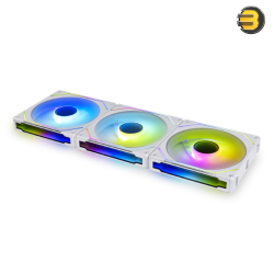 Lian Li UNI FAN SL-INFINITY 120mm RGB Triple Pack White with Controller — Fluid Dynamic Bearing, 0-2100 RPM, 61.3 CFM Airflow, 2.66 mmH2O Air Pressure, Daisy-Chain Design, L-Connect 3 Software, 2-Year Warranty