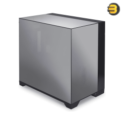 Lian Li O11 Vision Compact Tower Computer Case Chrome — Up to 360mm Radiator & 9x 120mm Fan Support, 1x 4mm & 1x 3mm Tempered Glass Panels, Steel & Aluminum Materials