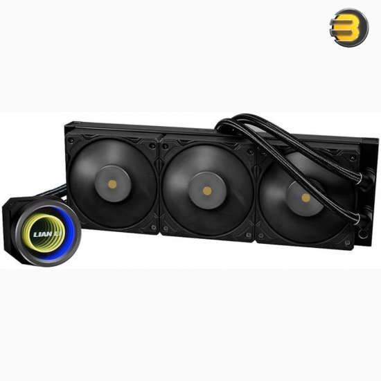 Lian Li Galahad II Trinity Performance 360mm AIO Liquid CPU Cooler — Black, 4200 RPM Pump, Double-Wave Radiator Fins, 3x 120mm LCP Daisy-Chainable Fans (200-3000 RPM), 109.6 CFM Max Airflow, Fluid Dynamic Bearing, Intel LGA 1700/1200/115x & AMD AM5/AM Lian Li Galahad II Trinity Performance 360mm AIO Liquid CPU Cooler — Black, 4200 RPM Pump, Double-Wave Radiator Fins, 3x 120mm LCP Daisy-Chainable Fans (200-3000 RPM), 109.6 CFM Max Airflow, Fluid Dynamic Bearing, Intel LGA 1700/1200/115x & AMD AM5/AM