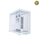 Lian Li O11 Dynamic EVO RGB Mid Tower Case White — Dual L-Shaped ARGB Light Strips, Tempered Glass Front & Side Panels with Removable Pillar, Adjustable Motherboard I/O, Supports Up to 420mm Radiators, 140mm Fans, Vertical GPU Mounting Option Lian Li O11 Dynamic EVO RGB Mid Tower Case White — Dual L-Shaped ARGB Light Strips, Tempered Glass Front & Side Panels with Removable Pillar, Adjustable Motherboard I/O, Supports Up to 420mm Radiators, 140mm Fans, Vertical GPU Mounting Option