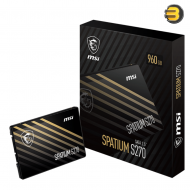 MSI SPATIUM S270 960GB SATA 2.5 Inch SSD – SATA III, Up to 500MB/s Read/Write, 500TBW, Data Security for Desktop & Notebook