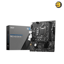 MSI PRO H510M-B Motherboard, Micro-ATX - Supports Intel Core 10th Gen Processors, LGA 1200-2 x DIMMs, 1 x PCIe 3.0 x16, USB 3.2 Gen1, 1G LAN, HDMI 1.4