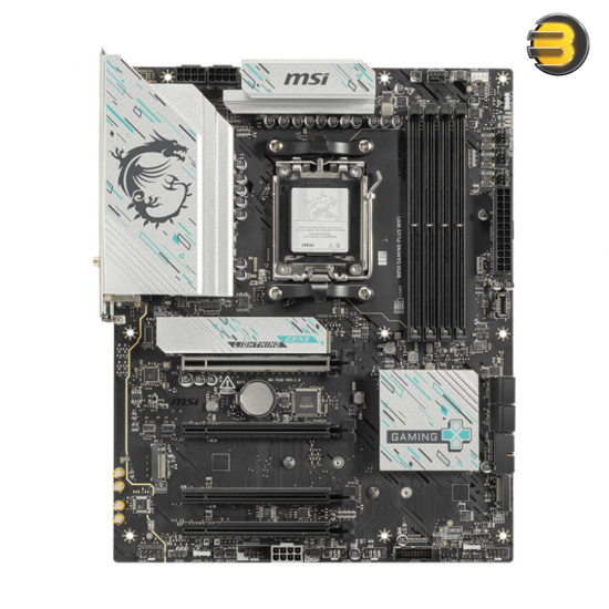 MSI B850 GAMING PLUS WIFI Motherboard – AMD Ryzen™ 9000/8000/7000 Series, DDR5 up to 8200+ MT/s (OC), 12+2+1 Power Design, Frozr Guard Cooling, PCIe 5.0, Wi-Fi 7, 5G LAN, Audio Boost, and EZ DIY Features for High-Performance Gaming MSI B850 GAMING PLUS WIFI Motherboard – AMD Ryzen™ 9000/8000/7000 Series, DDR5 up to 8200+ MT/s (OC), 12+2+1 Power Design, Frozr Guard Cooling, PCIe 5.0, Wi-Fi 7, 5G LAN, Audio Boost, and EZ DIY Features for High-Performance Gaming
