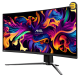 MSI MAG341CQP QD-OLED, 34 Curved OLED Gaming Monitor, 3440 x 1440 (UWQHD), OLED 0.03ms Response time, 175Hz, True Black HDR 400, HDMI, DP Port, USB Type C, Tilt, Height,Black